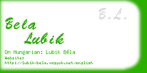 bela lubik business card
