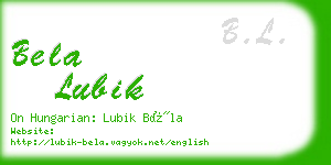 bela lubik business card